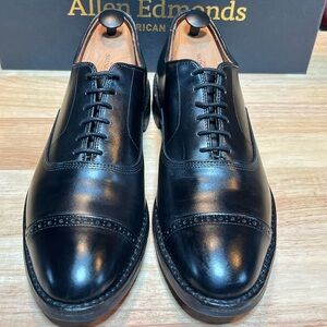Allen Edmonds Fifth Avenue Black Leather Cap Toe Oxfords Sz 10D Made in USA 🇺🇸